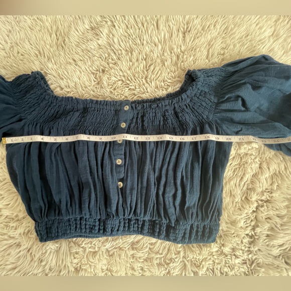 We The Free Dark Blue Off-Shoulder Blouse - Picture 7 of 7